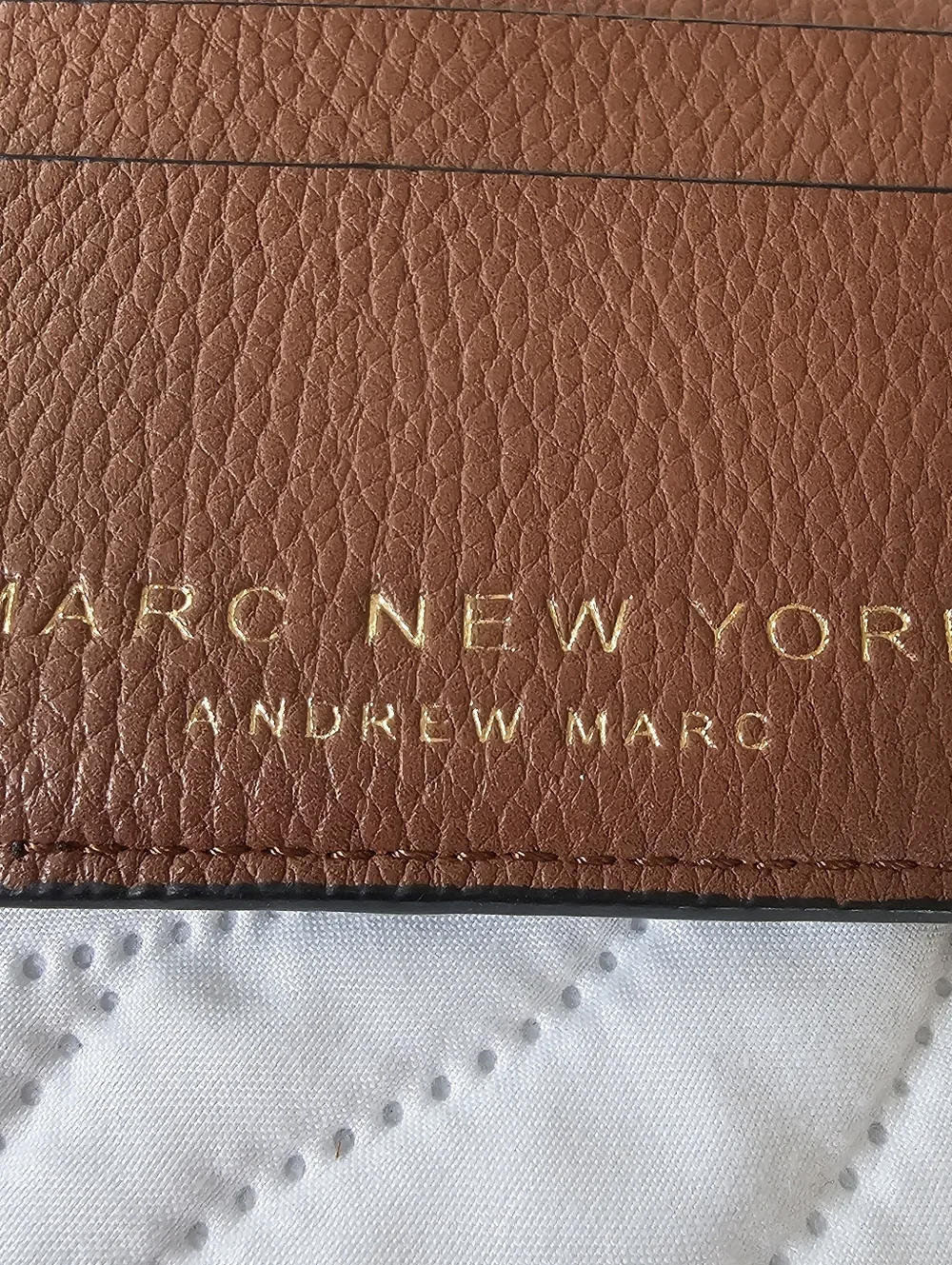 Marc New York Andrew Marc Pebbled Card Case Wallet Brown Size 2.5x4